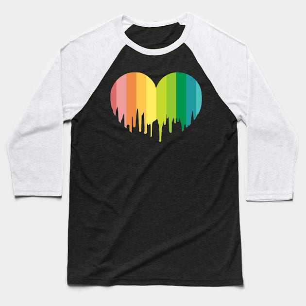 rainbow heart Baseball T-Shirt by nomadearthdesign